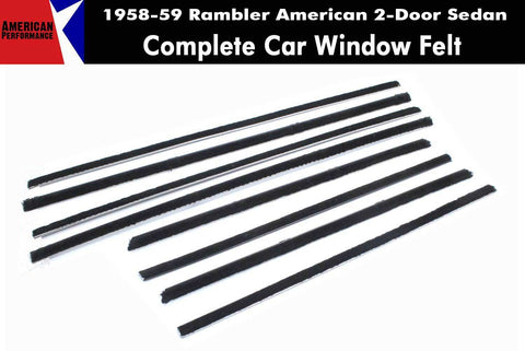 Window Felt/Beltline Weatherstrip Kit, 1958-59 Rambler American, 2-Door Sedan - AMC Lives