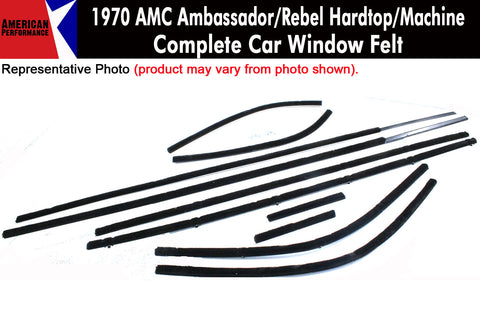 Window Felt/Beltline Weatherstrip Kit, 1970 AMC Ambassador, Rebel, Machine, 2-Door