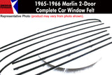 Window Felt/Beltline Weatherstrip Kit, 1965-66 Rambler Marlin