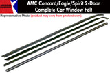 Window Felt/Beltline Weatherstrip Kit, 1978-88 AMC Concord, Eagle, Spirit, 2-Door Sedan