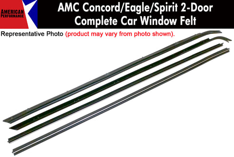 Window Felt/Beltline Weatherstrip Kit, 1978-88 AMC Concord, Eagle, Spirit, 2-Door Sedan - AMC Lives