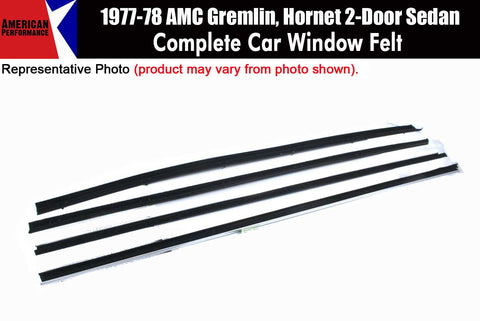 Window Felt/Beltline Weatherstrip Kit, 1977-78 AMC Gremlin, Hornet, 2-Door Sedan
