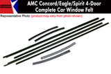 Window Felt/Beltline Weatherstrip Kit, 1978-88 AMC Concord, Eagle, Spirit, 4-Door Sedan & Wagon