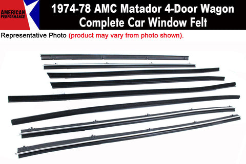 Window Felt/Beltline Weatherstrip Kit, 1974-78 AMC Matador, 4-Door Sedan - AMC Lives