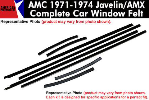 Window Felt/Beltline Weatherstrip Kit, 1971-74 AMC Javelin, Javelin AMX
