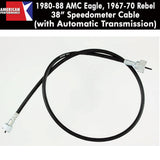 Speedometer Cable, 38" w/Automatic & Cruise, 1980-84 AMC Eagle, 1967-70 Rebel