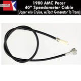 Speedometer Cable, 40" Upper w/o Cruise, w/Tach Generator, 1980 AMC Pacer