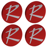 Wheel Center Cap Emblem Kit, Red "R", Typhoon & All w/2-Bar Spinner, 1964-66 Rambler (4 Required)