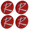 Wheel Center Cap Emblem Kit, Red "R", Typhoon & All w/2-Bar Spinner, 1964-66 Rambler (4 Required) - AMC Lives
