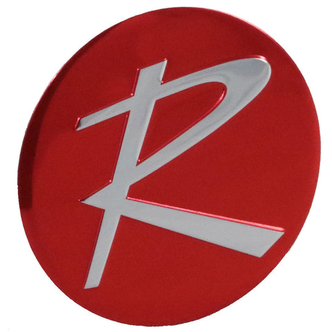 Wheel Center Cap Emblem, Red "R", Typhoon & All w/2-Bar Spinner, 1964-66 Rambler (4 Required) - AMC Lives