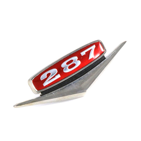 Fender Emblem, "287 V8", 3.25" x 1", Black, Red, & Silver, 1966 Rambler (2 Required) - American Performance Products, Inc.