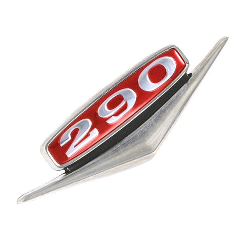 Fender Emblem, "290 V8", 3.25" x 1", Red, Black, Silver, 1967 AMC (2 required) - American Performance Products, Inc.