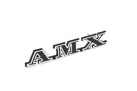 Grille & Rear Spoiler Emblem, "AMX", Silver & Black, 1978-80 AMC AMX (2 Required) - American Performance Products, Inc.