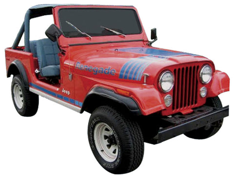 Decal and Stripe Kit, Factory Authorized Reproduction, 1979-80 AMC Jeep Renegade (3 Multi-Colors) - AMC Lives