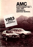 Technical Service Manual, Factory Authorized Reproduction, 1982-83 AMC, Eagle - Drop ships in approximately 1-2 weeks
