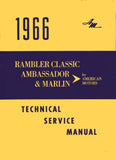 Technical Service Manual, Factory Authorized Reproduction, 1966 Rambler Ambassador, Classic, Marlin - Drop ships in approximately 1-2 weeks