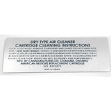 Air Cleaner Service Decal, 8992873, V-8, 1972 AMC