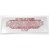 Air Cleaner Service Decal, 6-Cylinder, 8991386, 1973 AMC