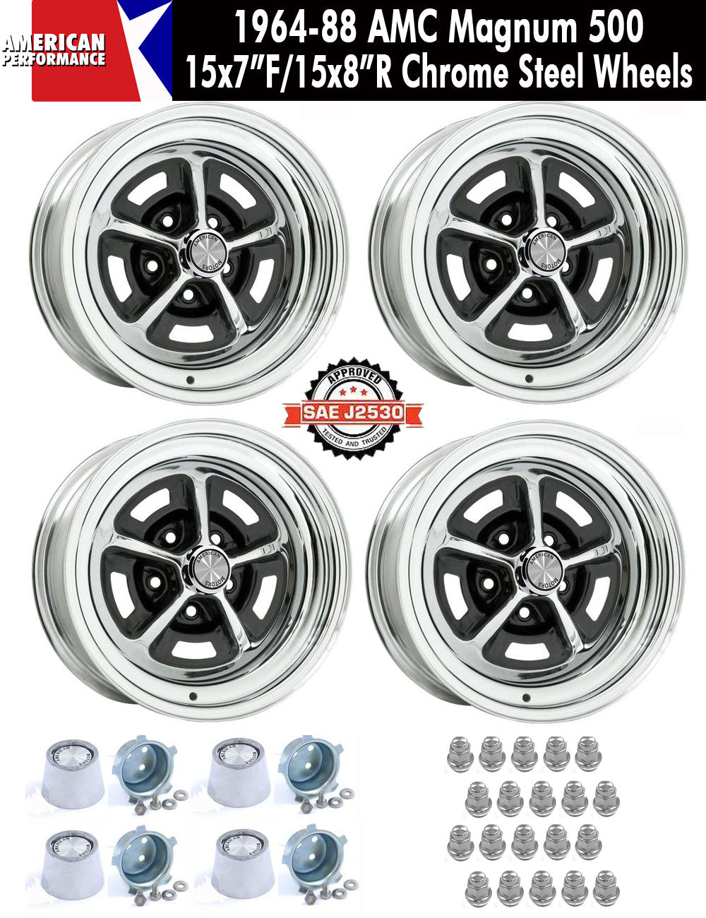 Wide 500 Rims 14x6 Magnum 500 Wheels