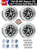 Magnum 500 Wheel, 14X7" Chrome Steel, Set of 4 With Center Caps & Lug Nuts, 1964-88 AMC, Rambler, Eagle - AMC Lives