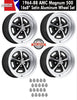 Magnum 500 Wheel, 16x8" Satin Aluminum, Set of 4 With Center Caps & Lug Nuts, 1964-88 AMC, Rambler, Eagle - AMC Lives