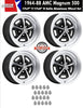 Magnum 500 Wheel, 17X7"/17x8" Staggered Satin Aluminum, Set of 4 With Center Caps & Lug Nuts, 1964-88 AMC, Rambler, Eagle - AMC Lives