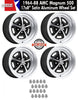 Magnum 500 Wheel, 17x8" Satin Aluminum, Set of 4 With Center Caps & Lug Nuts, 1968-74 AMC Javelin, Javelin AMX, AMX - AMC Lives