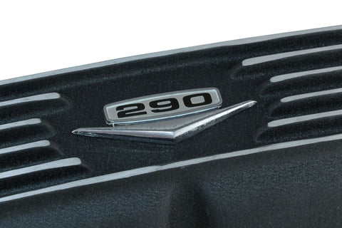 Valve Cover Kit, 290 Logo, Black Wrinkle Aluminum, 1966-69 AMC, Jeep