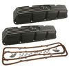 Valve Cover Kit, AMX, Finned Black Wrinkle Aluminum, 1968-70 AMC AMX w/V-8 - American Performance Products, Inc.