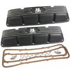 Valve Cover Kit, Gremlin, Finned Black Wrinkle Aluminum, 1970-78 AMC Gremlin w/V-8 - American Performance Products, Inc.