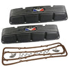 Valve Cover Kit, AMC V-8, Finned Black Wrinkle Aluminum, 1966-91 AMC, Jeep w/V-8 - American Performance Products, Inc.