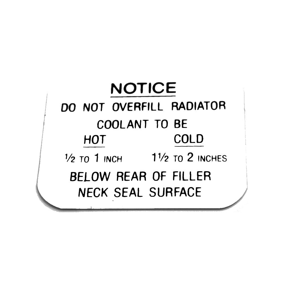 Cooling System Warning Decal, 1963-66 Rambler | American Performance ...