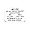 Cooling System Warning Decal, 1963-66 Rambler - AMC Lives