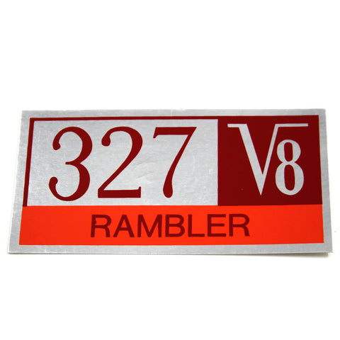 Valve Cover Decal, 327 V8 "Rambler" , 1965 Rambler - AMC Lives