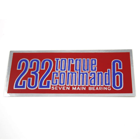 Air Cleaner Decal, 232 Torque Command 6, 1967-70 AMC