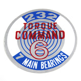 Valve Cover Decal, 232 Torque Command, 1965-66 AMC