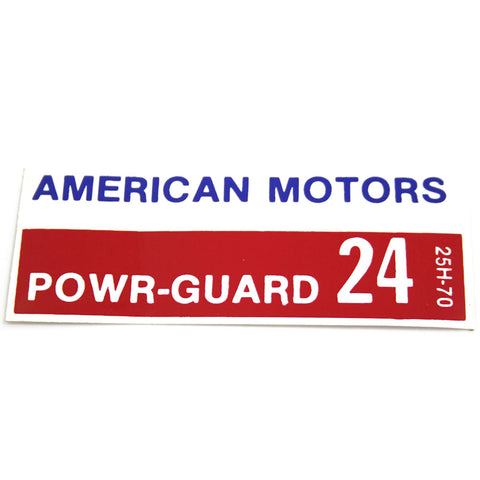 Battery Decal, Power Guard 24, 1966-68 AMC - AMC Lives
