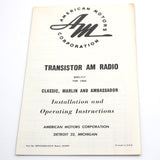 Radio Owners Manual, 1966 AMC Ambassador, Classic, Marlin