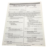 New Car Pre-Delivery Sheet, 1972-73 AMC