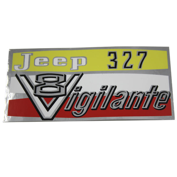 Valve Cover Decal, 327 Vigilante V8, 1964-66 Jeep | American
