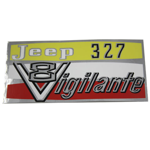 Valve Cover Decal, 327 Vigilante V8, 1964-66 Jeep