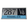 Valve Cover Decal, 1965 Rambler 287 V8 - AMC Lives