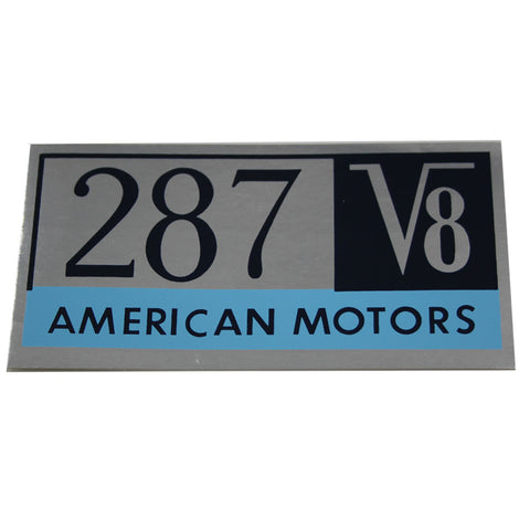 Valve Cover Decal, 1966 American Motors 287 V8 - AMC Lives