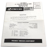 Radio Owners Manual, 8991321, 1964 Rambler American