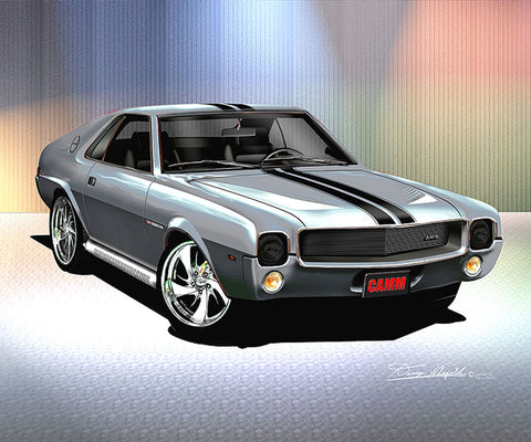 Fine Art Print, 1969 AMC AMX, 16"x20", By Danny Whitfield (11 Body Colors) - Drop ships in approx. 3-4 weeks