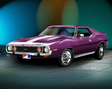 Fine Art Print, 1974 AMC Javelin AMX, 16"x20", By Danny Whitfield (9 Body Colors) - Drop ships in approx. 3-4 weeks