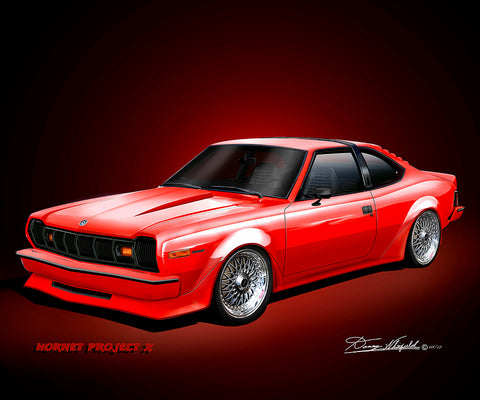 Fine Art Print, 1977 AMC Hornet AMX, 16"x20", By Danny Whitfield (9 Body Colors) - Drop ships in approx. 3-4 weeks