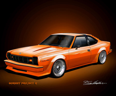 Fine Art Print, 1977 AMC Hornet AMX, 16"x20", By Danny Whitfield (9 Body Colors) - Drop ships in approx. 3-4 weeks