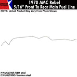 Fuel Line,  5/16" Main Front To Rear, V-8, 1970 AMC Rebel (OE Steel or Stainless) - Drop ships in approx. 2-4 weeks