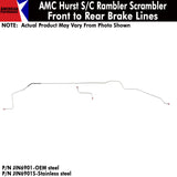 Front To Rear Brake Line, Front Disc, 1969 Hurst S/C Rambler (OE Steel or Stainless) - Drop ships in approx. 2-4 weeks